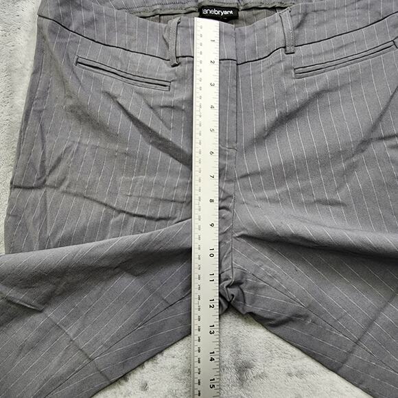 Lane Bryant Pants Womens 14 Gray Striped High Rise Crop Stretch Office Preppy - Picture 7 of 10